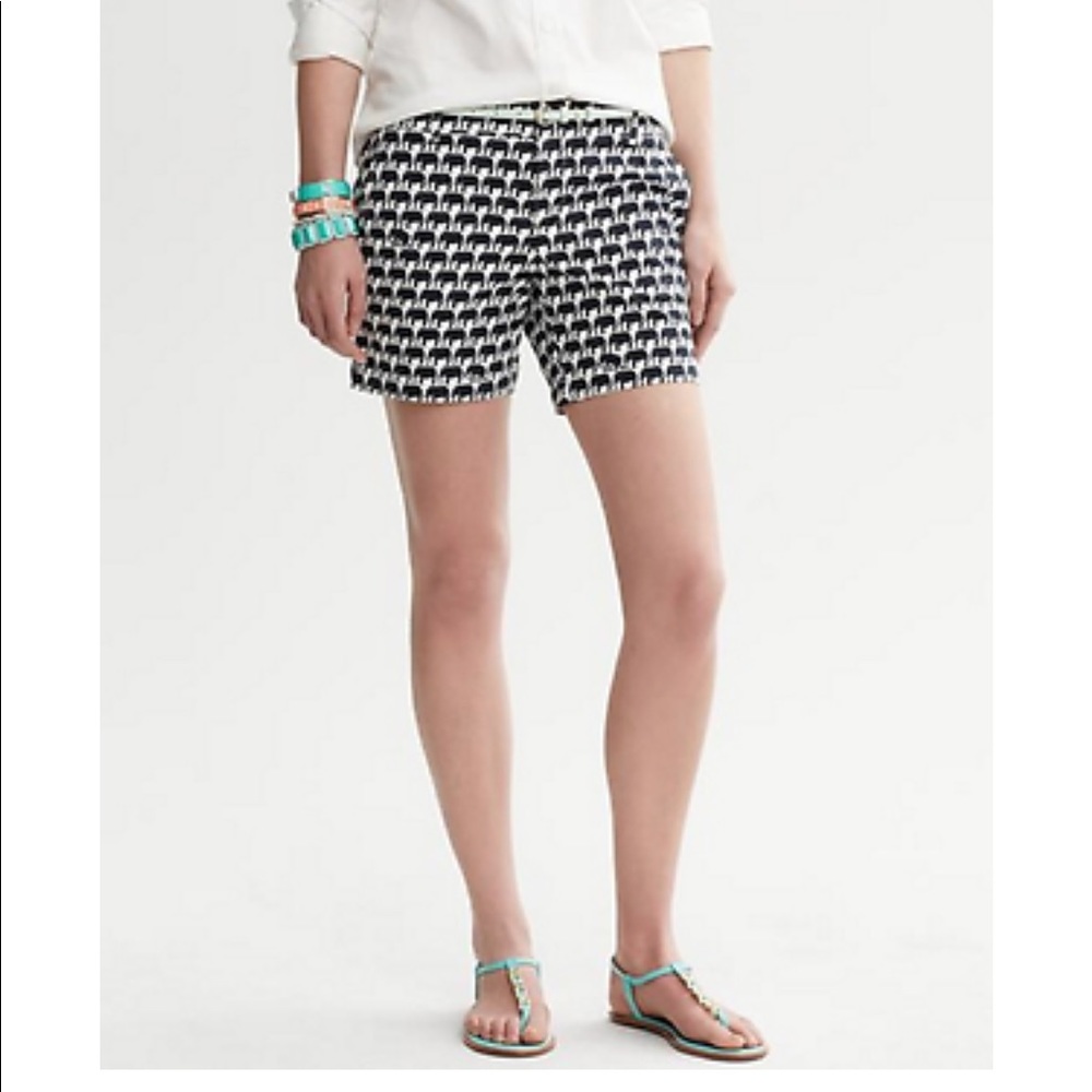 Milly x Banana Republic Womens elephant print chino shorts